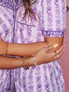 pink palm puff pajamas